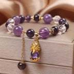 Fortune Jewel  Natural Amethyst PiXiu Healing Bracelet