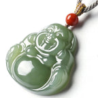 Fortune Jewel Laughing Buddha Hetian Jade Abundance Necklace String Pendant Fortune Jewel