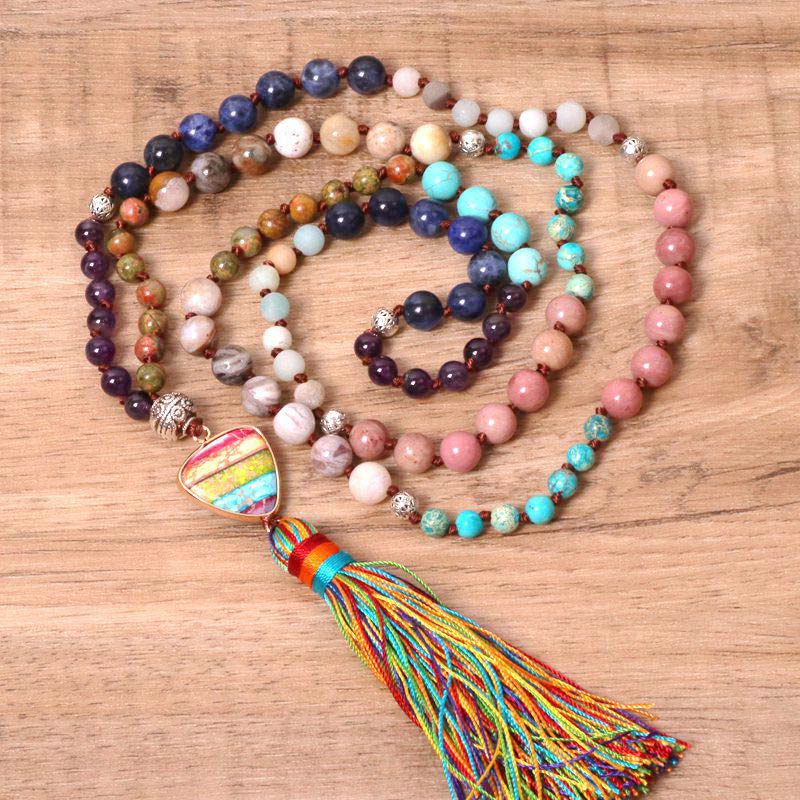 Fortune Jewel Tibetan Turquoise Lazurite Zebra Jasper Balance Necklace