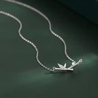 Fortune Jewel Bamboo Leaf Design Copper Zircon Wealth Necklace Pendant