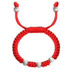 Fortune Jewel 925 Sterling Silver King Kong Knot Multicolored Red String Strength Handmade Braided Kids Child Bracelet