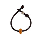 Fortune Jewel 925 Sterling Silver Chinese Zodiac Natal Buddha Natural Amber Clear Anxiety Bracelet