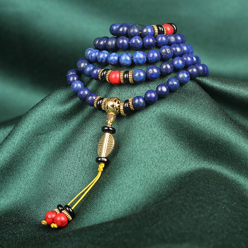Fortune Jewel Tibetan Mala Lapis Lazuli Lazurite Positive Bracelet