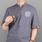 Fortune Jewel Wenge Wood Turquoise Stone Horn Style Protection Meditation Necklace Pendant