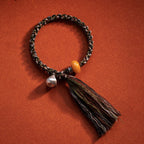 Fortune Jewel 990 Sterling Silver Tibetan Handmade Amber Steelyard Weight Wish Protection Bracelet