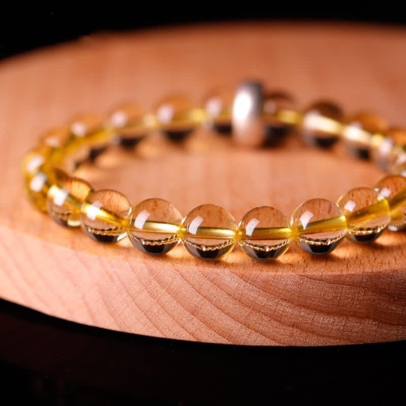 Fortune Jewel 925 Sterling Silver Chinese Zodiac Natal Buddha Citrine Protection Bracelet