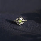 Fortune Jewel Sterling Silver Lotus Zircon Blessing Protection Ring