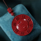 Fortune Jewel Cinnabar Yin Yang Bagua Blessing Necklace Pendant