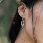 Fortune Jewel 925 Sterling Silver Turquoise Lotus Leaf Protection Drop Dangle Earrings
