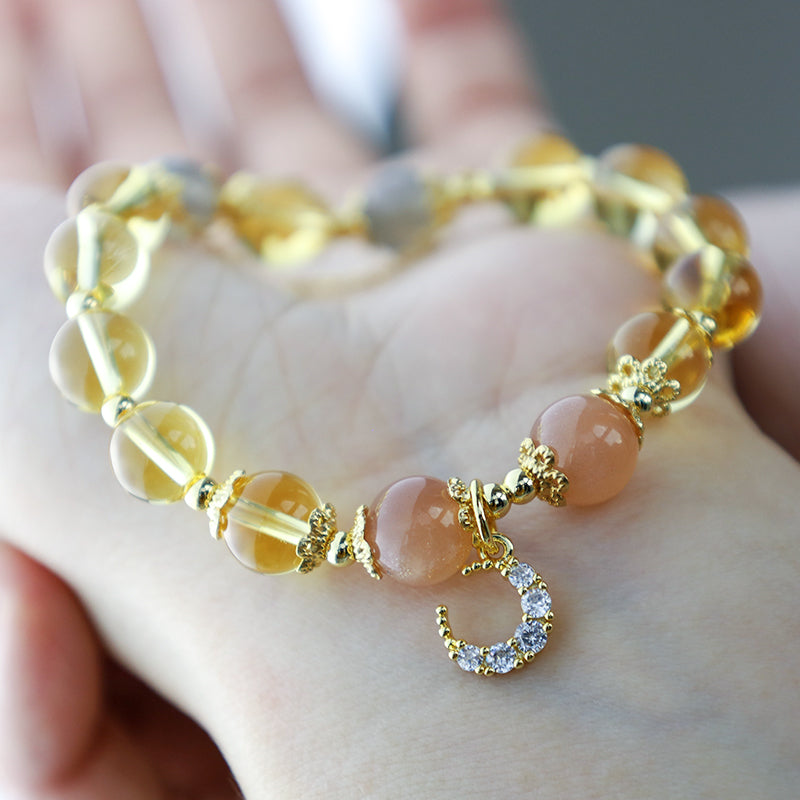 Fortune Jewel Blessed Moon Citrine Abundant Energy Bracelet
