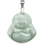 Fortune Jewel Laughing Buddha Jade Blessing Titanium Steel Chain Necklace Pendant Fortune Jewel