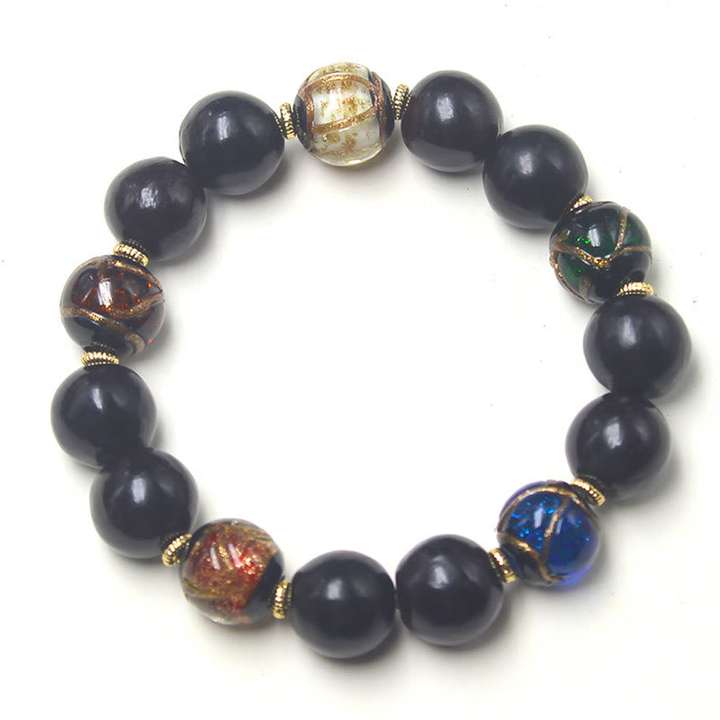 Fortune Jewel Western Soapberry Incense Ash Liuli Glass Bead Wealth Bracelet
