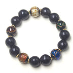 Fortune Jewel Western Soapberry Incense Ash Liuli Glass Bead Wealth Bracelet