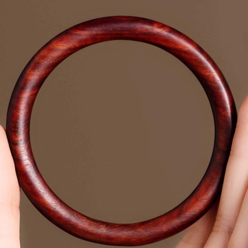 Fortune Jewel Tibetan Small Leaf Red Sandalwood Ebony Green Sandalwood Protection Bracelet Bangle