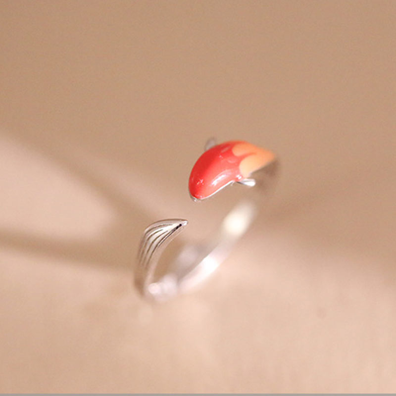 Fortune Jewel Koi Fish Copper Balance Luck Adjustable Ring