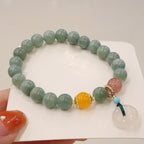 Fortune Jewel Cyan Jade Lotus Pumpkin Wish Peace Buckle Amethyst Crystal Healing Bracelet