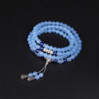 Fortune Jewel 108 Beads Blue Crystal Healing Bracelet Mala