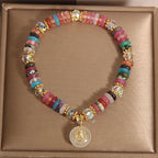 Fortune Jewel Various Crystal Peace Buckle Auspicious Bracelet