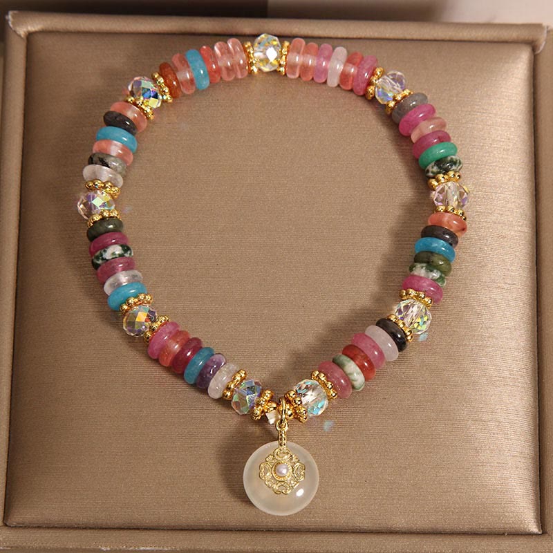 Fortune Jewel Various Crystal Peace Buckle Auspicious Bracelet