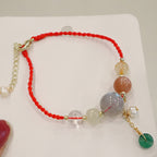 Fortune Jewel Moonstone Sunstone Beads Peace Buckle Charm Healing Bracelet