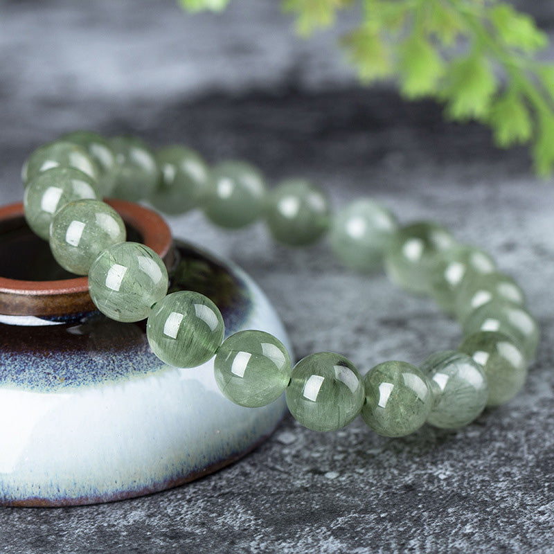 Fortune Jewel Natural Green Crystal Blessing Wealth Bracelet