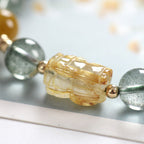 Fortune Jewel Green Phantom Citrine PiXiu Confidence Bracelet