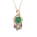 Fortune Jewel Cyan Jade Success Necklace Chain Pendant