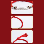 Fortune Jewel 999 Sterling Silver Om Mani Padme Hum Protection Strength String Bracelet