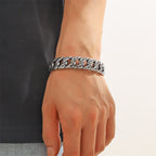 Fortune Jewel Tibetan Om Mani Padme Hum Mantra Titanium Steel Peace Cuf Bangle Bracelet