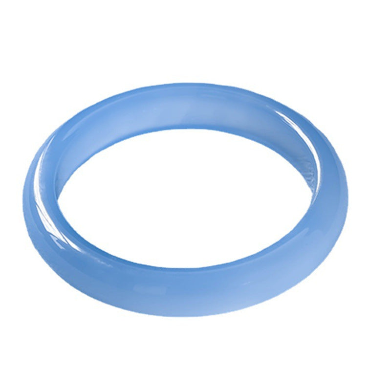 Fortune Jewel Blue Chalcedony Emotional Balance Bracelet Bangle