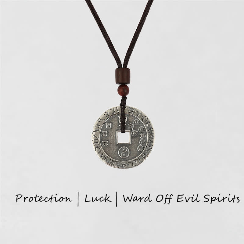 Fortune Jewel Bagua Yin Yang Copper Coin Star Balance Energy Necklace Pendant Fortune Jewel