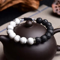 Fortune Jewel Yin Yang Lava Stone Protection Bracelet