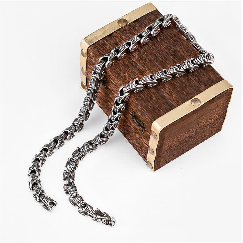 Fortune Jewel Dragon Pattern Titanium Steel Protection Necklace Pendant Bracelet Fortune Jewel