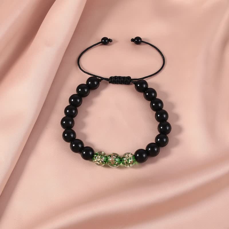 Fortune Jewel Black Obsidian Luminous Glowstone Strength Bracelet
