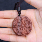Fortune Jewel Lightning Struck Jujube Wood Yin Yang Bagua Mountain Ghosts Spend Money Protection Necklace Pendant Fortune Jewel