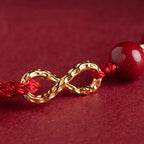 Fortune Jewel Cinnabar Blessing Red String Golden Infinity Symbol Bracelet Anklet
