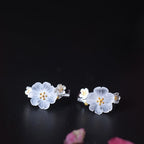Fortune Jewel 925 Sterling Silver Plum Blossom Floral Blessing Earrings