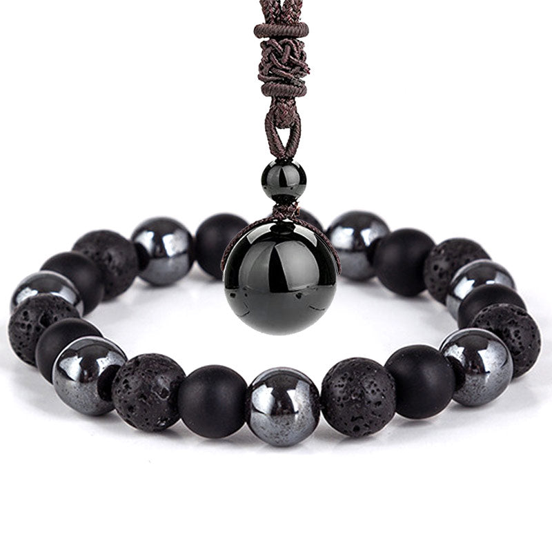 Fortune Jewel Tibetan Tiger's Eye Bracelet Necklace Set