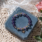 Fortune Jewel Natural Amethyst Inner Peace Healing Star Charm Bracelet