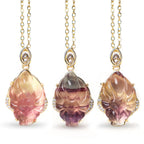 Fortune Jewel Natural Colorful Fluorite Nine Tailed Fox Protection Necklace Pendant