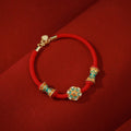 Fortune Jewel Dunhuang 925 Sterling Silver Lotus Drum New Beginning Red Rope Bracelet