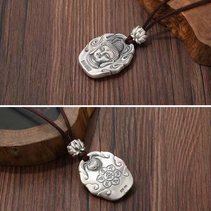 Fortune Jewel Chinese Zodiac Natal Buddha Om Mani Padme Hum Lotus Compassion Necklace Pendant Fortune Jewel