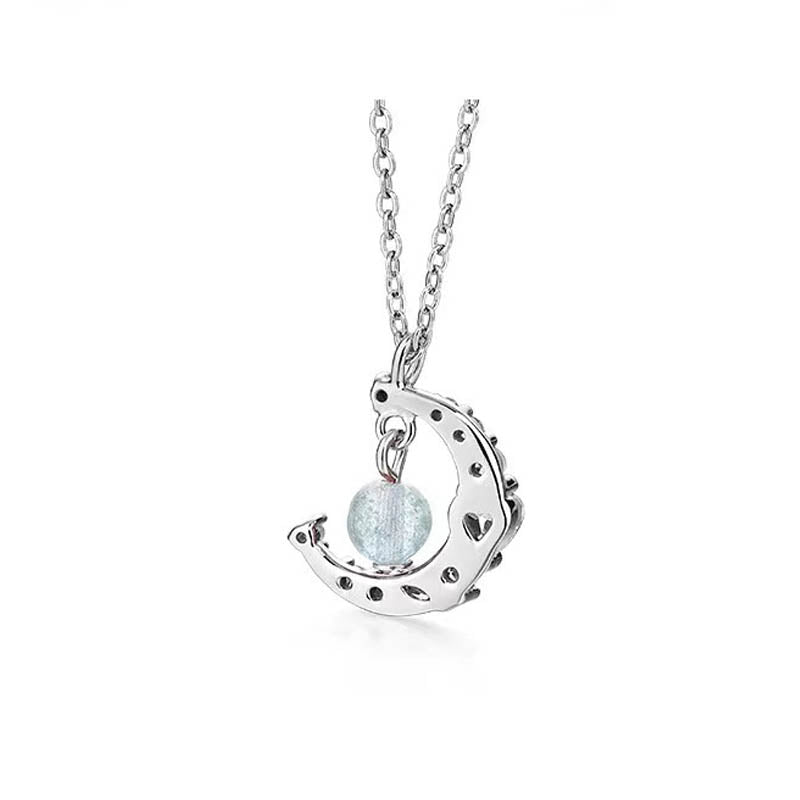 Fortune Jewel Strawberry Quartz Blue Crystal Love Healing Necklace