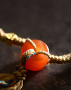 Charm Dzi Beads Necklace Tibetan Hand-Woven Dzi Stone Beads