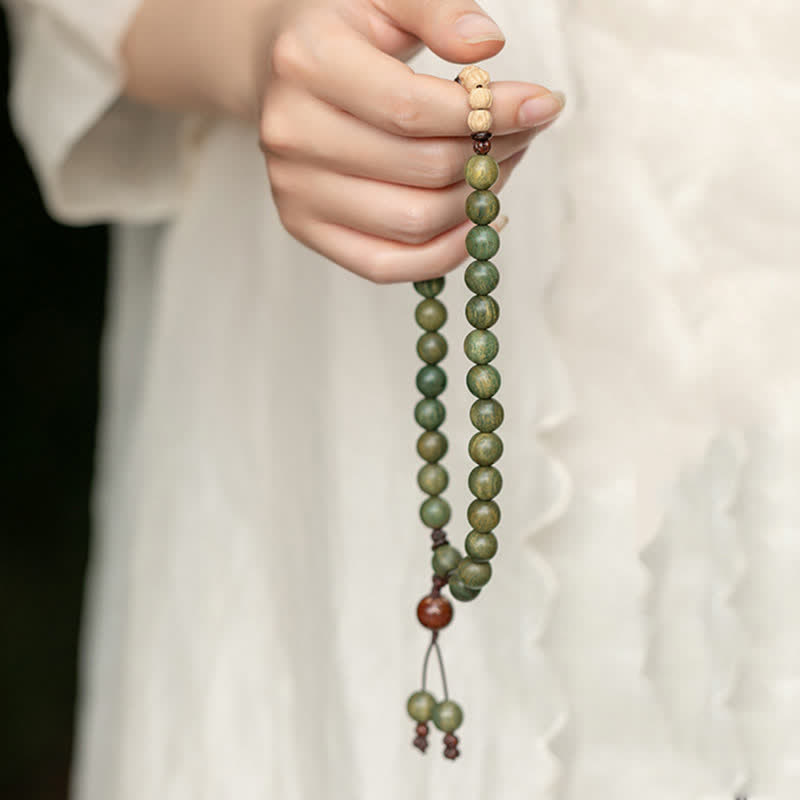 Fortune Jewel Green Sandalwood Positive Peace Bracelet