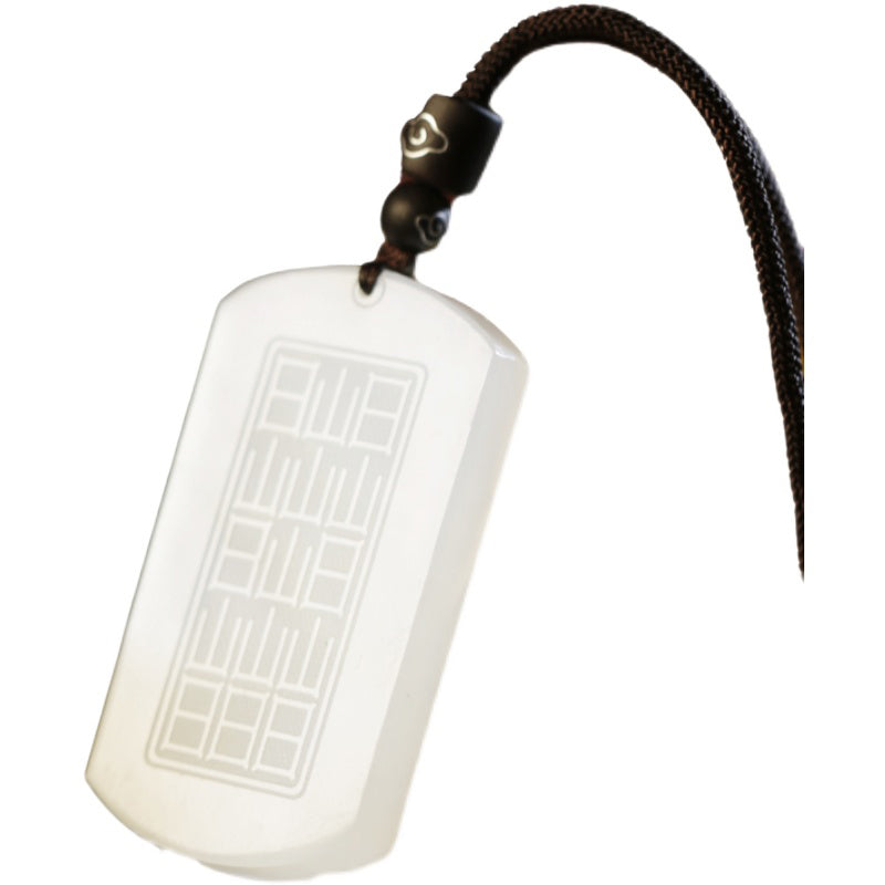 Buddha Stones White Jade PiXiu Yin Yang Luck Protection Necklace Pendant Fortune Jewel