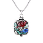 Fortune Jewel Koi Fish Lotus Copper Coins Luck Ghau Prayer Box Necklace Pendant Fortune Jewel