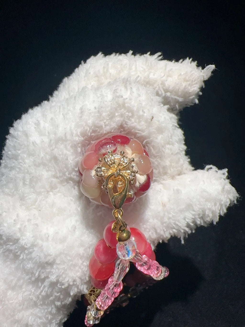 Pink Jelly Gemstone Natural Corn Ornament
