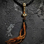 Fortune Jewel Tibetan 108 Mala Beads Black Onyx Tiger Eye Beads Nine Palaces Bagua Protection Bracelet