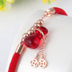 Fortune Jewel Wealth Attractor Red Agate Red Rope Bracelet